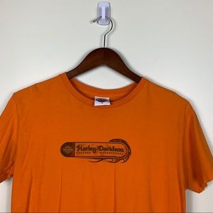 Harley Davidson Wisconsin flames shirt orange